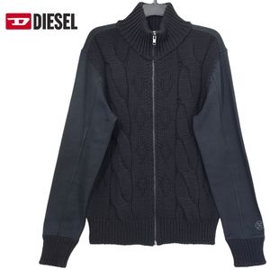 Diesel Wool\Cotton Cable Knit Full Zip Sweater Men's XL